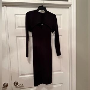 NEW free people movement two piece black ribbed dress set Small